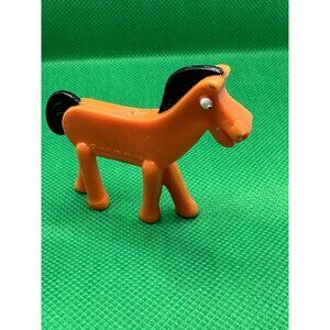 Jesco Pokey Bendable Rubber Gumby Orange Horse Figure Mini 3" 1980’s Vintage